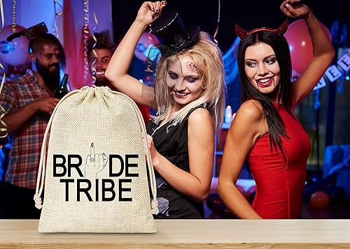 Miniatura 5 de Kit de resaca, bolsas de regalo, kit de recuperación de supervivencia, bolsas de regalo de algodón con temática de tribu de novia con cordón,