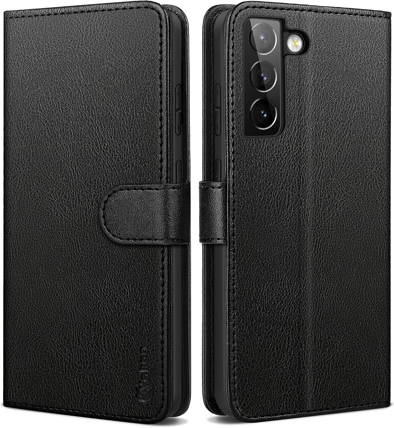 Vakoo Samsung Galaxy S21 Plus Wallet Case, 6.7-Inch, Premium PU-Leather Flip Case Phone Cover with Card Holder and Kickstand, Black