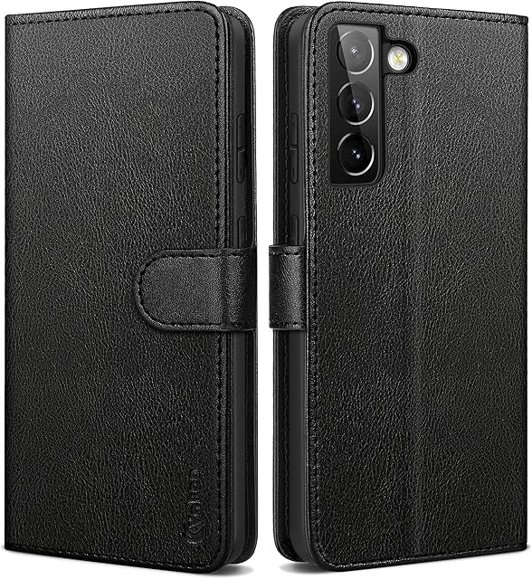 Vakoo Samsung S21 Plus Case, S21+ Plus Case, Premium Leather Wallet Flip Magnetic Closure Phone Case Cover for Samsung Galaxy S21 Plus 6.7 Inch -Black