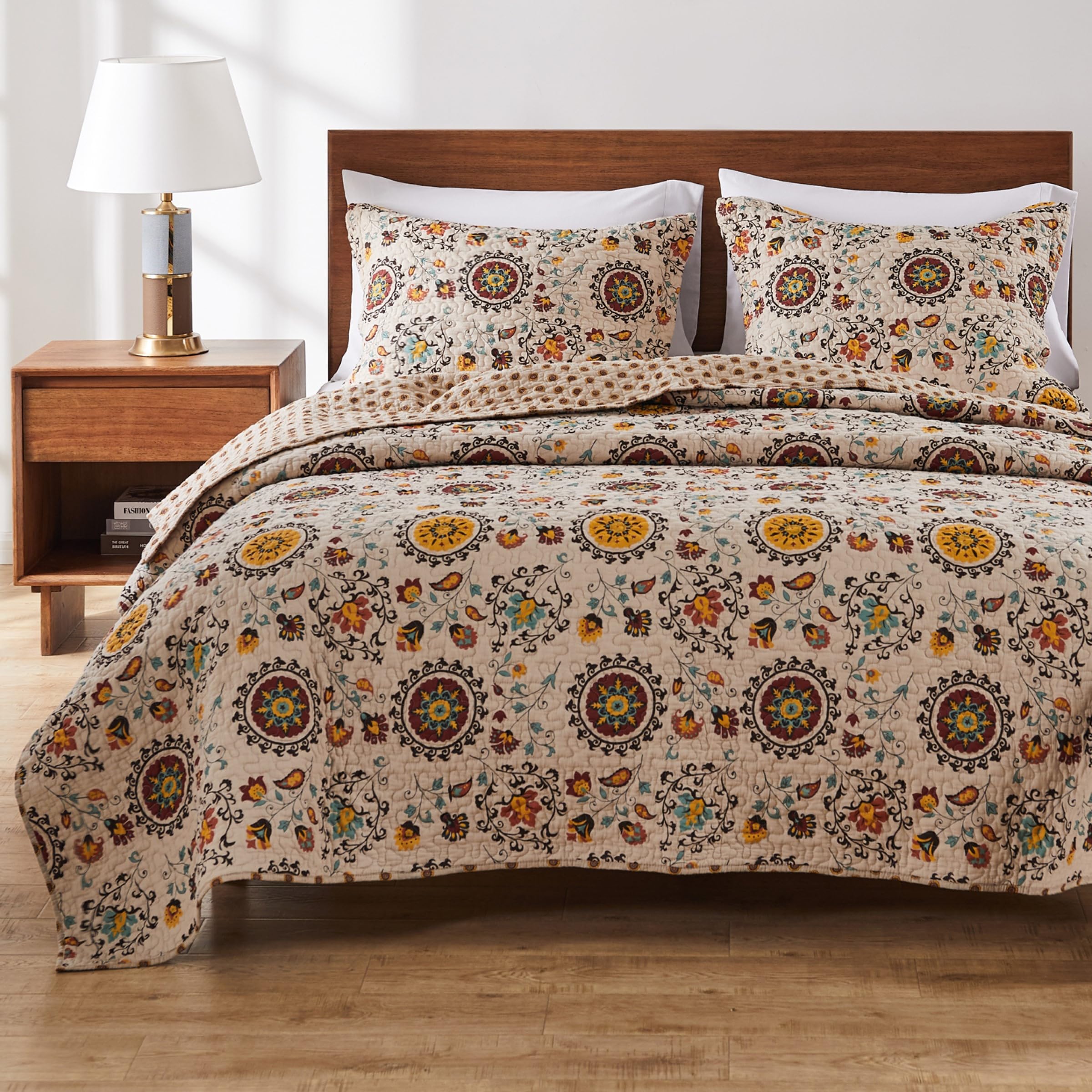 Greenland Home 3-Piece Andorra Quilt Set, Full/Queen, Multicolor