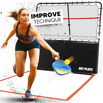 Pickleball Practice Net Portable, 5.8FT Adjustable Bounce Back Angle Mini Rebounder Net For Dinks Volleys Control, Pickle Ball Trainer For Outdoor Driveway Backyard And Indoor Garage - View #2