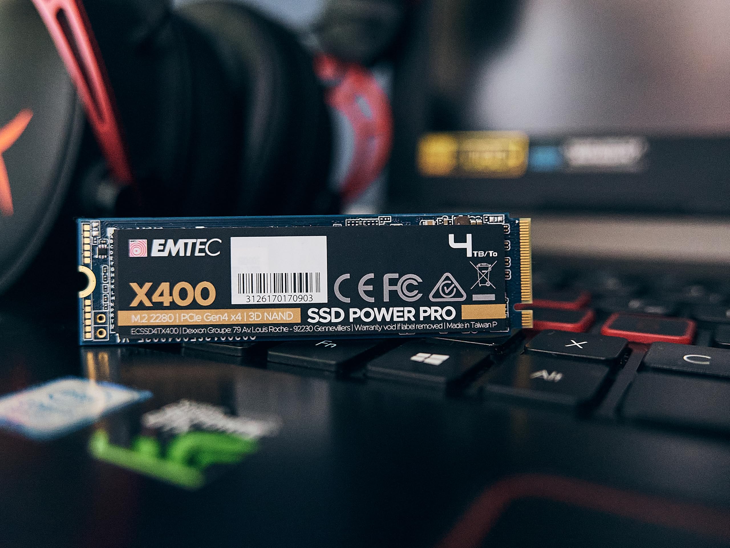 Emtec - SSD Interne X400 Power Pro M2 2280 1To/TB NVMe PCIe Gen4x4 Gaming PC et Jeux Vidéos - 3D NAND - Lecture Jusqu'à 5200MB/s, Ecriture Jusqu’à 2000MB/s - Endurance 200TB/1.8MH - ECSSD1TX400