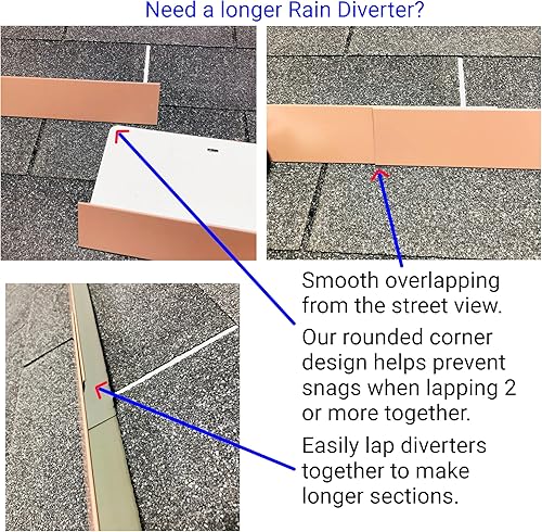 Miniatura 3 de Eagle 1 - Desviador de lluvia calibre 26 de 5 pies - Uñas e instrucciones incluidas (acabado de aluminio, cobre, galvanizado, acero inoxidable y