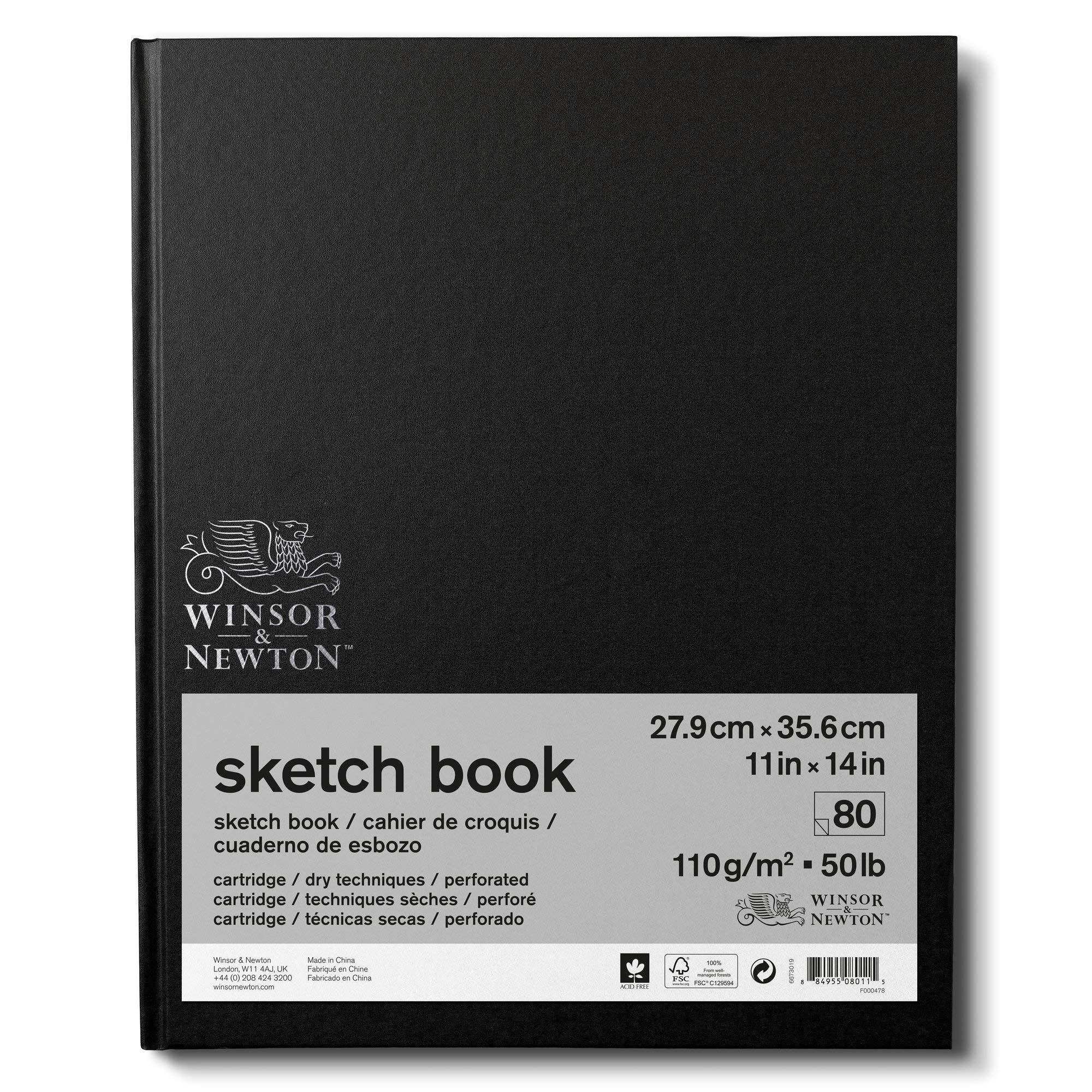 winsor amp newton classic hard bound sketch book 1134 x 1434 80 sheets 110gsm natural white