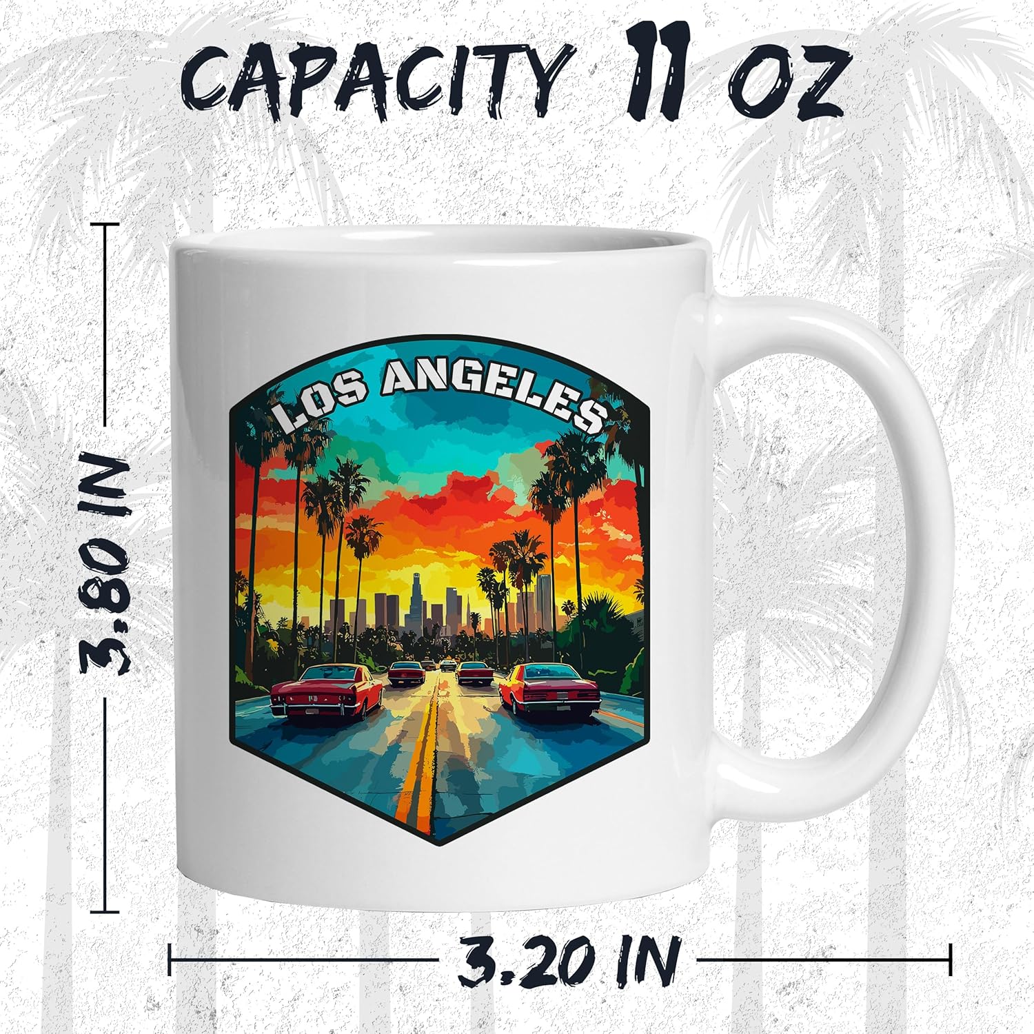 Los Angeles California Ceramic Coffee Mug 11oz City of Angels - Tea Coffee Mug with Comfortable Grip - Unique Travel Gift Cup for Office or Home - Vibrant Long-Lasting Print ID44991 - Image 2