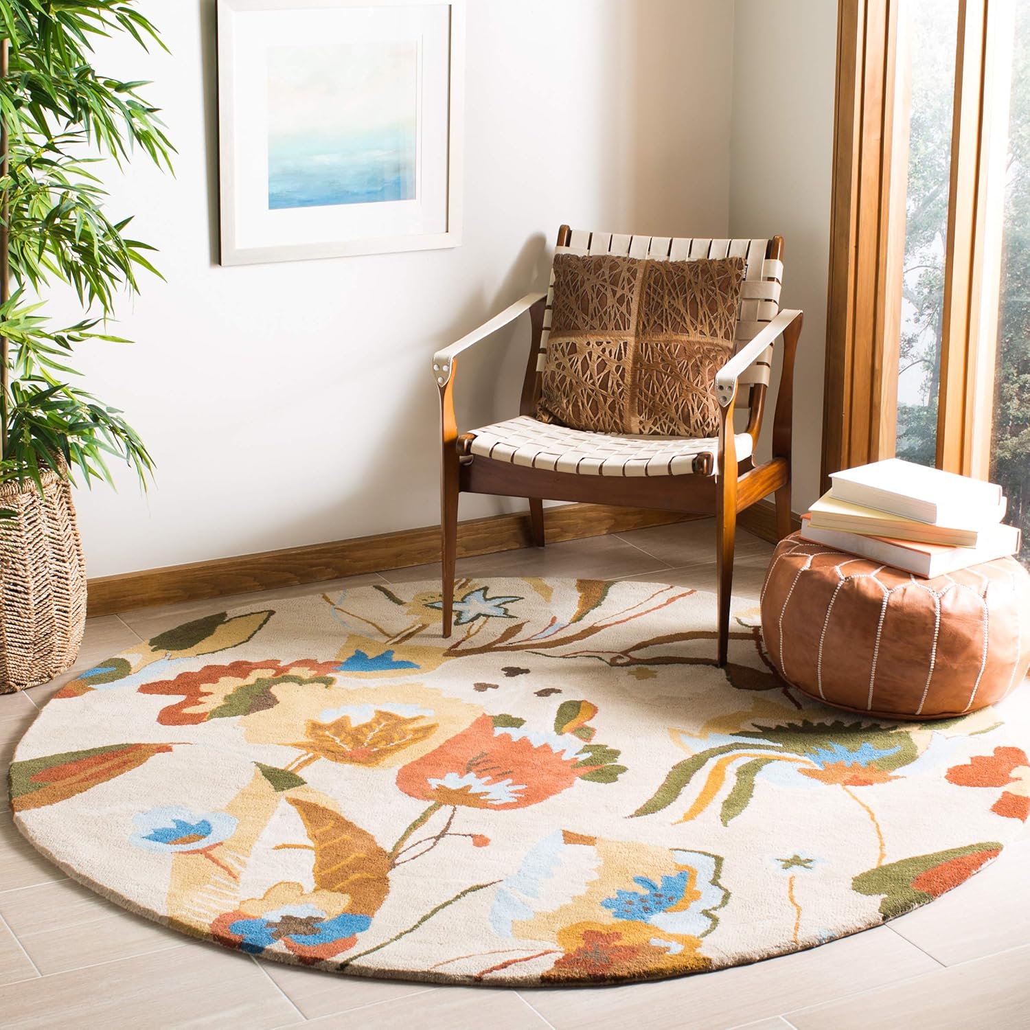 SAFAVIEH Soho Collection Runner Rug - 2'6" x 8', Beige & Multi, Handmade Wool & Viscose, Ideal for High Traffic Areas in Living Room, Bedroom (SOH850A)