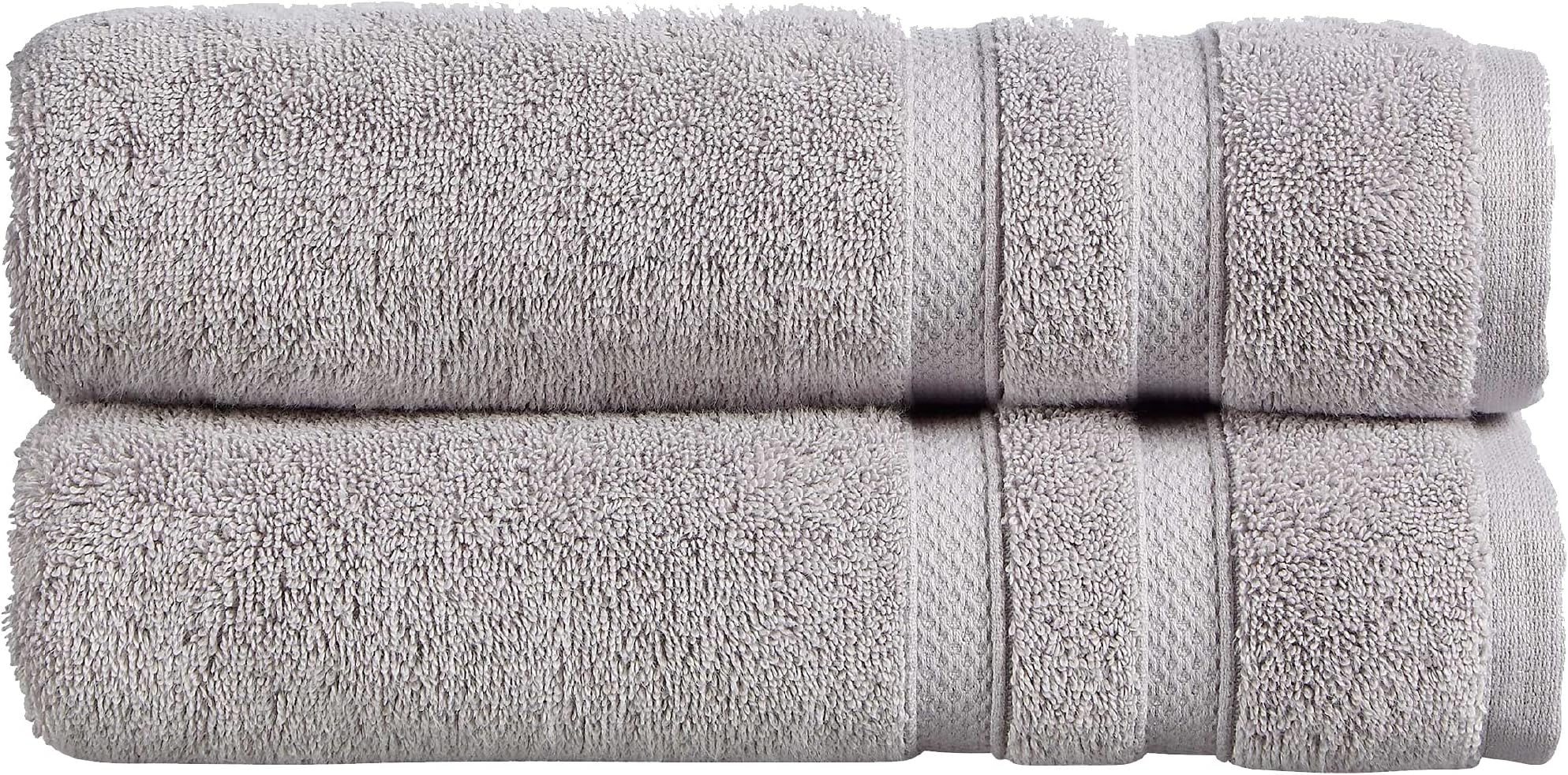 Chroma Grey Bath Towels | Set of 2 | Highly Absorbent Heavyweight 675GSM | Bold and Bright | Soft Velvety Smooth Bathroom Shower Towels | 100% Cotton | Sustainably Made | Dove Grey