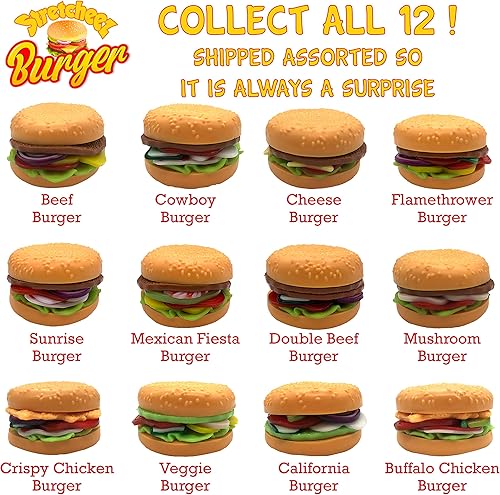 Miniatura 6 de Stretcheez Hamburguesa Paquete de dos  Comida de juego para niños  Alimentos y coberturas elásticas  Mezcla y combina  Colecciónalos todos  Funciona