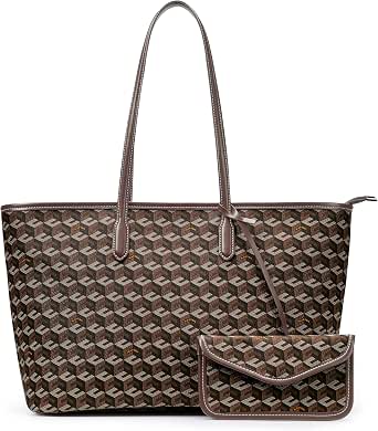 KALIDI 3D Cube Tote Bag with Monogram Print - Women’s Leather Weekender and Shopper Handbag