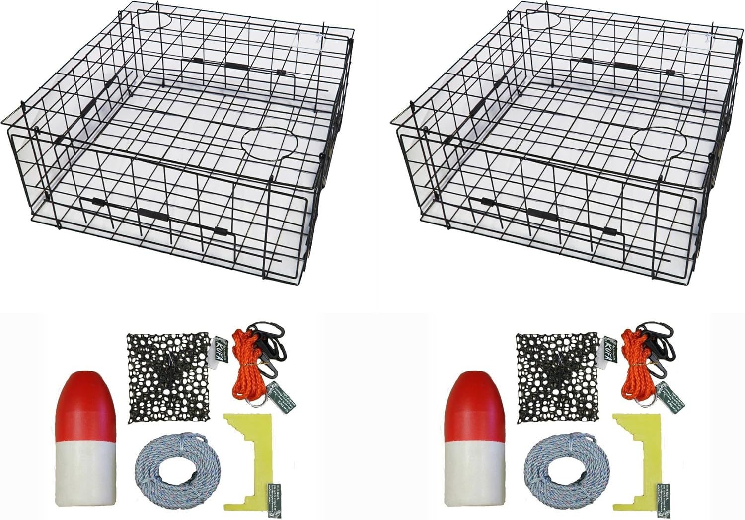 2Pack of KUFA 28" Vinyl Coated Crab Traps & Accessory