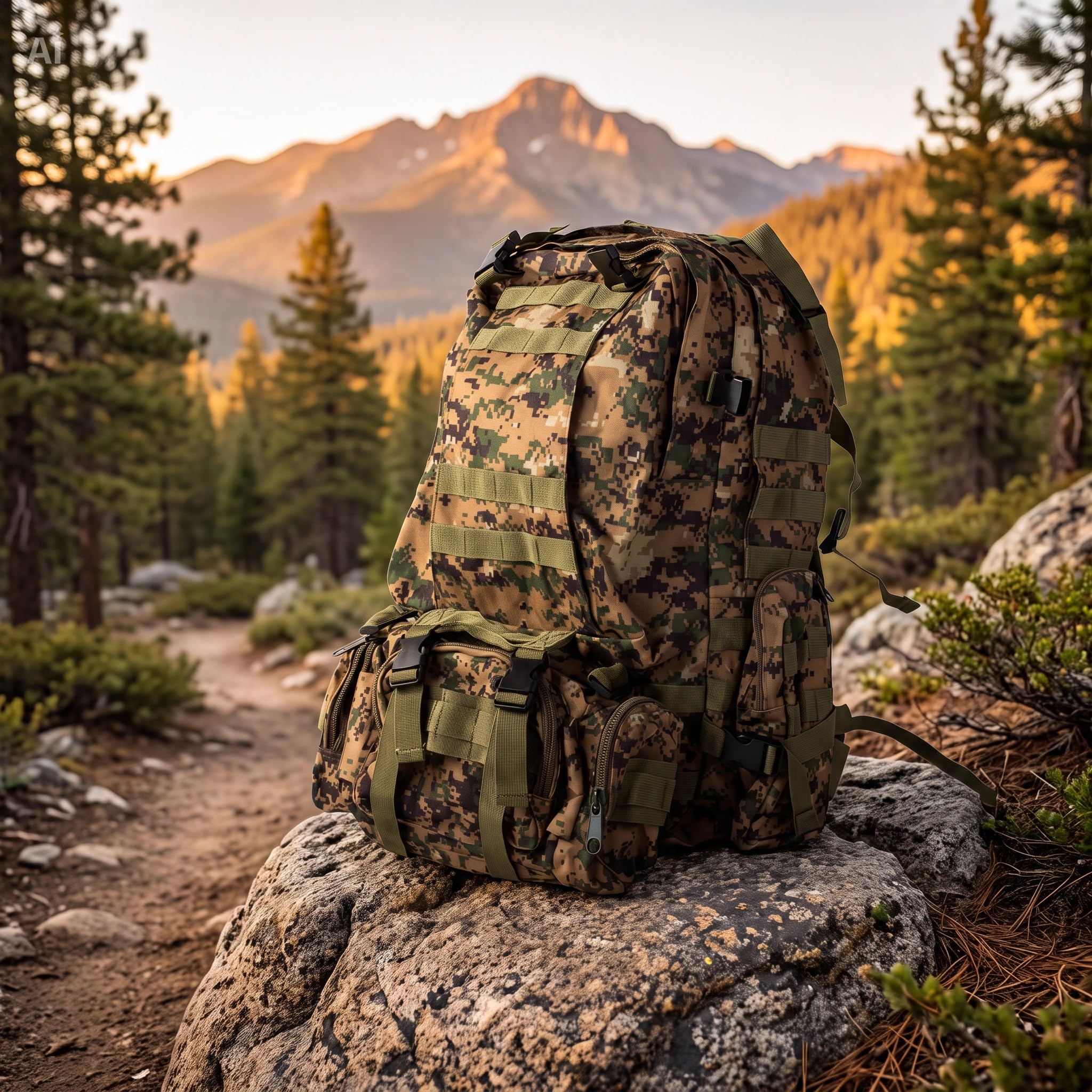 Sac à dos de survie tactique 48,5 l avec 8 accessoires et panneau solaire