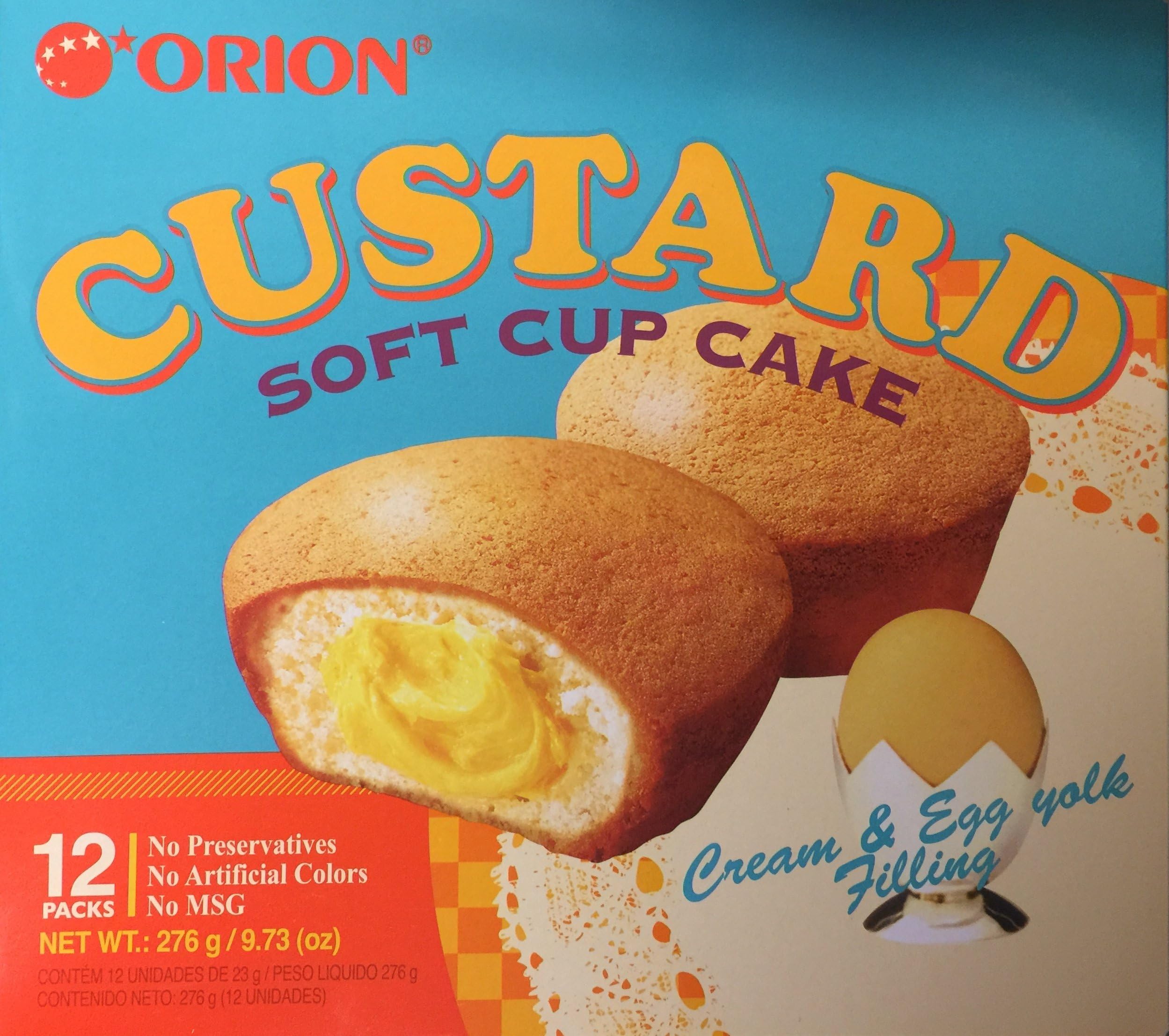 Orion Custard-TIRAMISU SOFT CAKE, CHOCO PIE, NO PRESERVATIVES, MSG, COLORS ADD. 9.73 Oz (12 Pieces) (ORION CUSTARD)