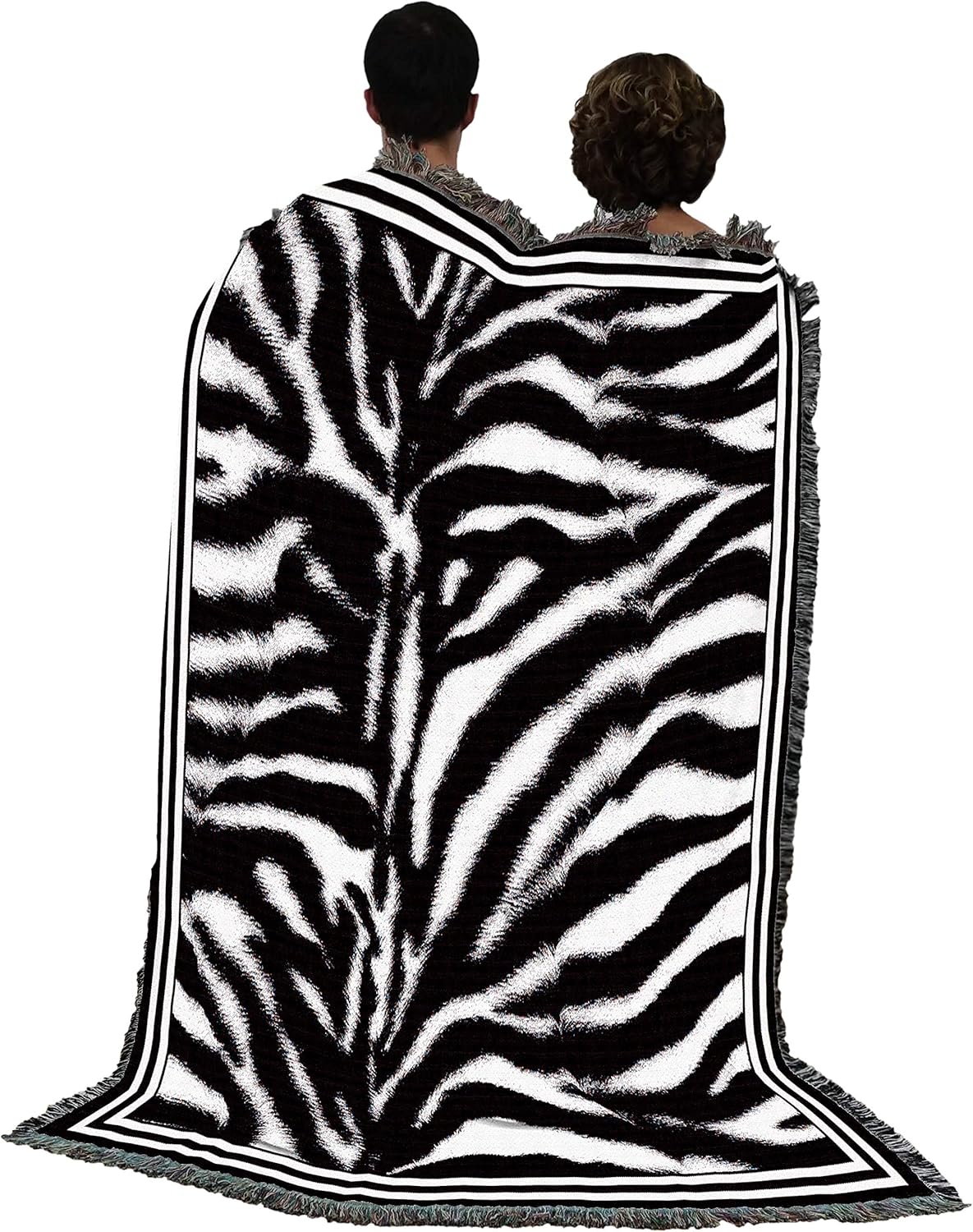 Pure Country Weavers Zebra Skin Blanket - Wildlife Gift Tapestry Throw Woven from Cotton - Made in the USA (72x54)