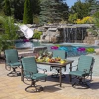 Vista 7 de Cojín para silla de comedor exterior Arden, 20 x 20 pulgadas, resistente a la lluvia, resistente a la decoloración, Alana Tile