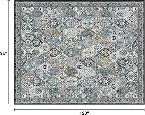 Miniatura 310 de Phantoscope Vintage Collection - Alfombra de área de 8 x 10 pies, alfombra grande para sala de estar, lavable, bohemio, antideslizante