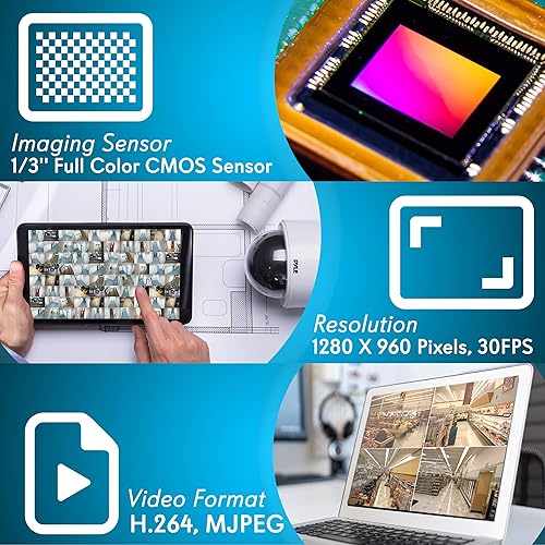 Miniatura 5 de Pyle Cámara IP al aire libre Zoom óptico - 960p HD resistente a la intemperie inalámbrico remoto hogar WiFi vigilancia seguridad h.264 ONVIF video -