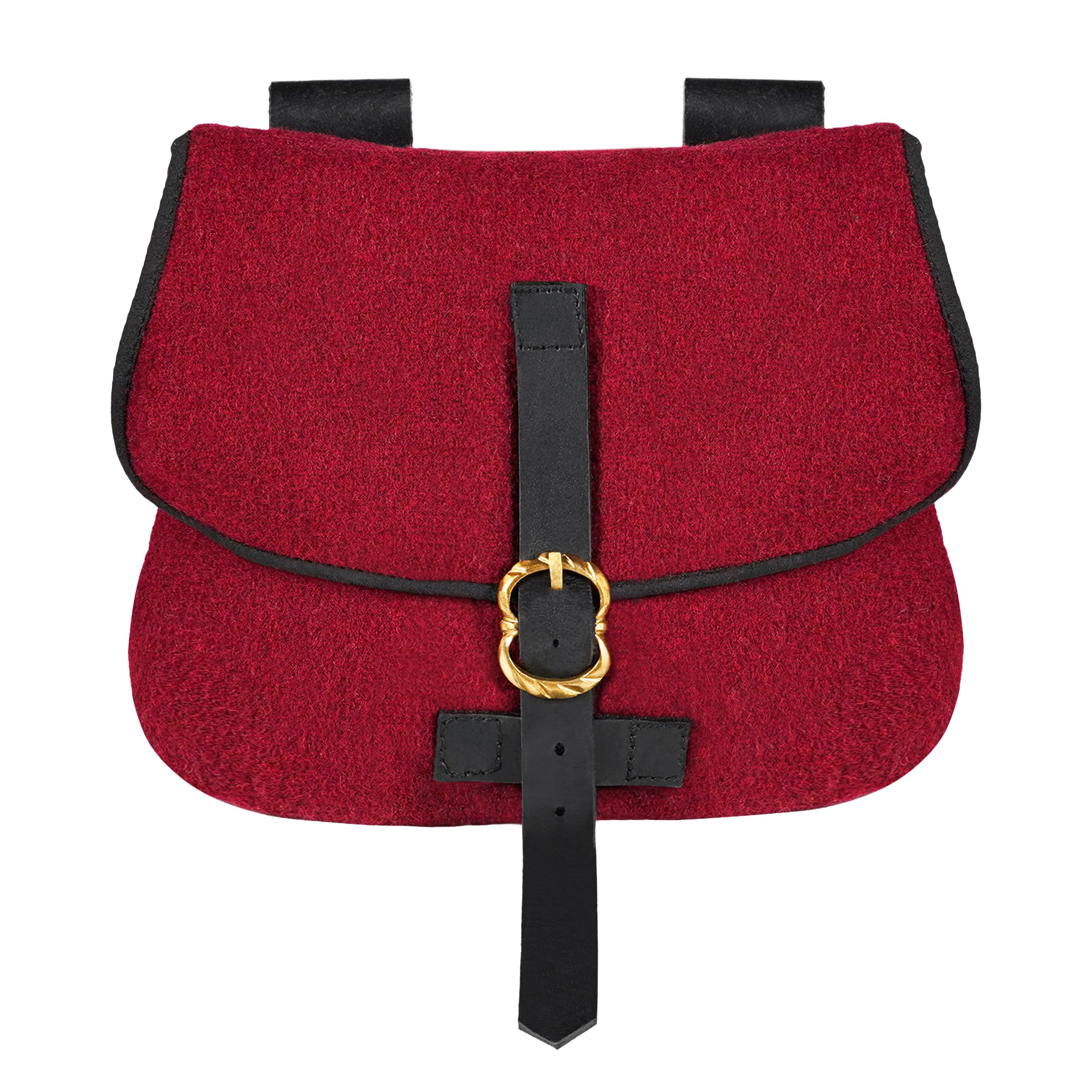 Mythrojan Late Medieval Belt Bag – Wool Belt Pouch for Renaissance Costume, LARP, Ren Faire, Festival & Pirate Accessories – Medieval Waist Belt Coin
