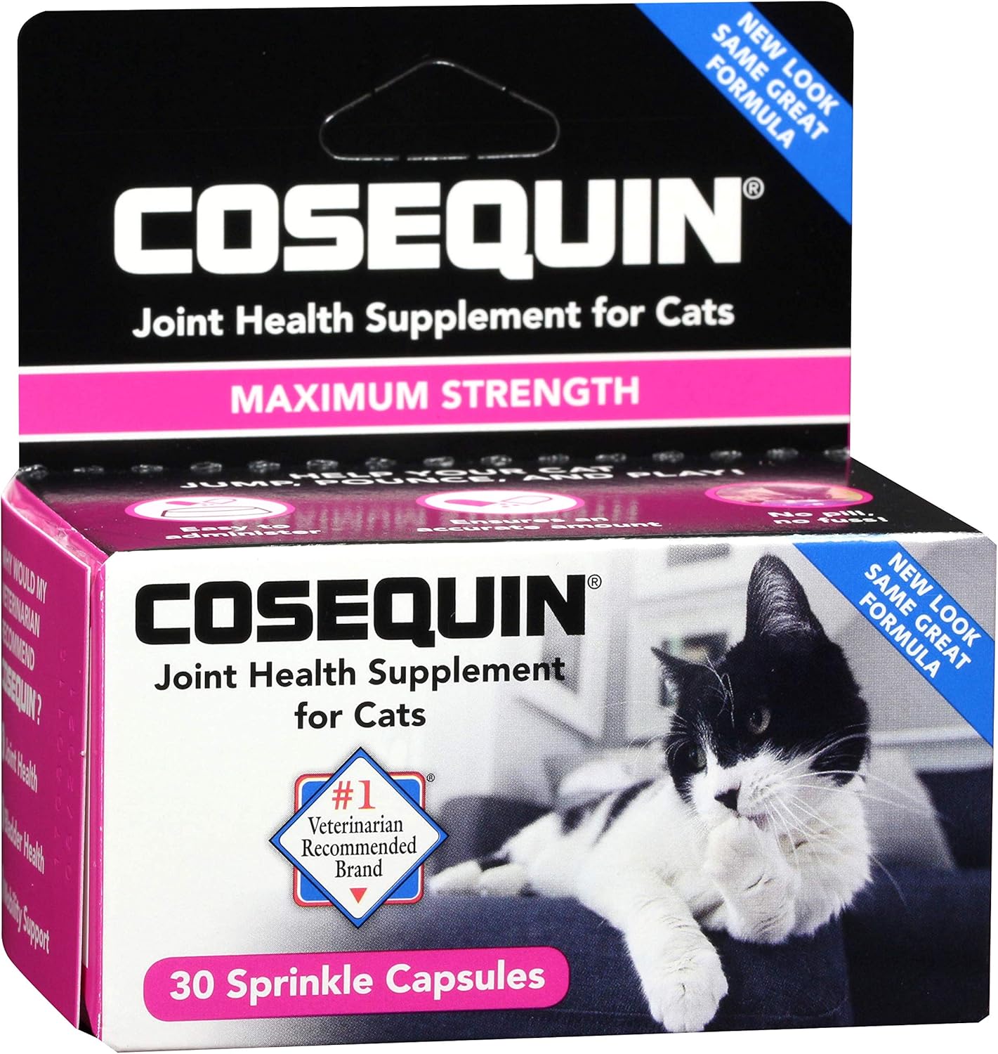 Cosequin Maximum Strength Joint Supplement Capsules for Cats - With Glucosamine and Chondroitin - 30CT : Pet Supplies