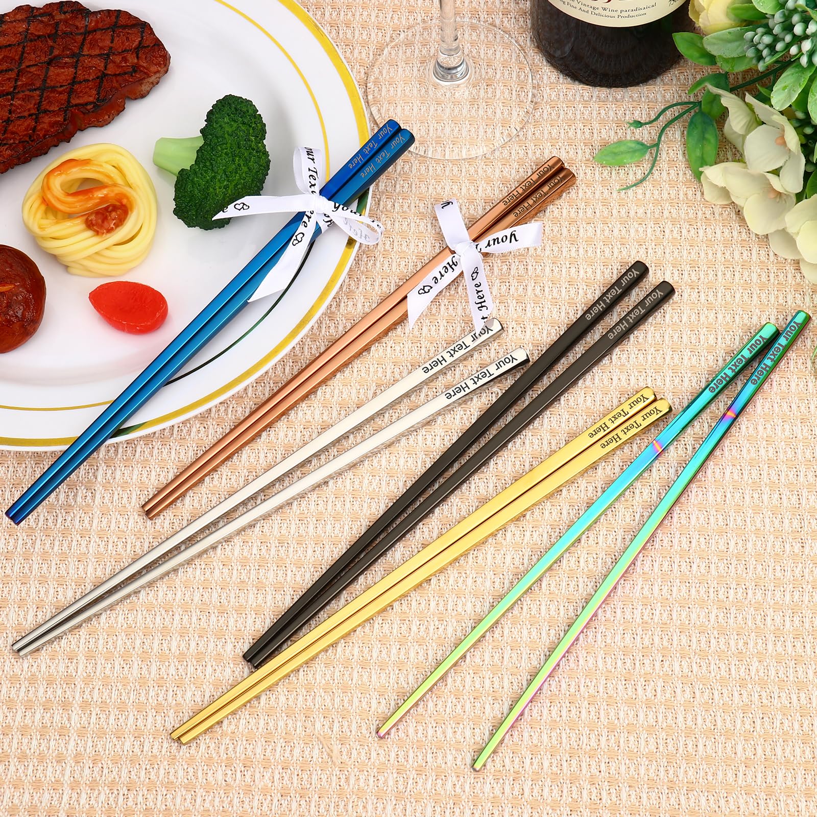 Sushi Set MOXILYN Bacchette Riutilizzabili E Durevoli In Acciaio Inossidabile 304 Multicolore 304 Set A 1112198 Sushi Set MOXILYN Bacchette Riutilizzabili E Durevoli In Acciaio Inossidabile 304 Multicolore 304 Set A 1112198