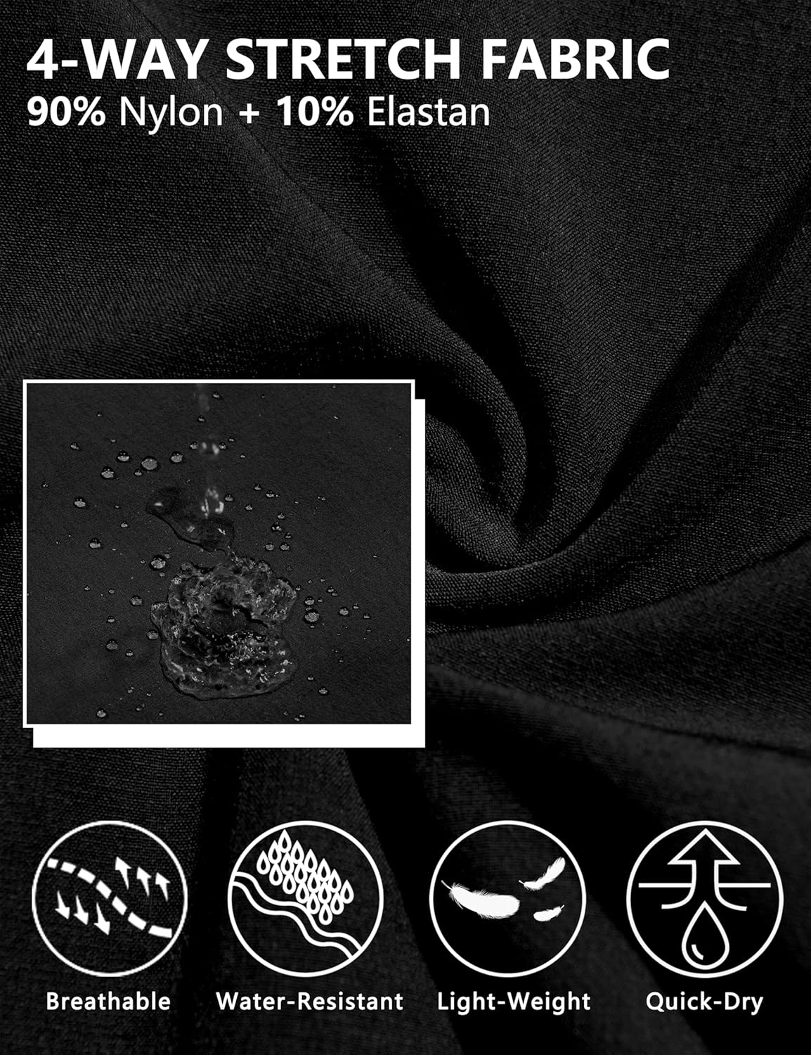 Little Donkey Andy Women's Golf Pants Stretch Quick Dry Travel Pants with Pockets Black X-Large - Image 4