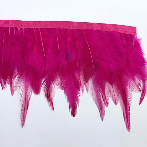 Miniatura 28 de Shekyeon 2 yardas de decoración para vestido con plumas de cuello de gallo Rojo