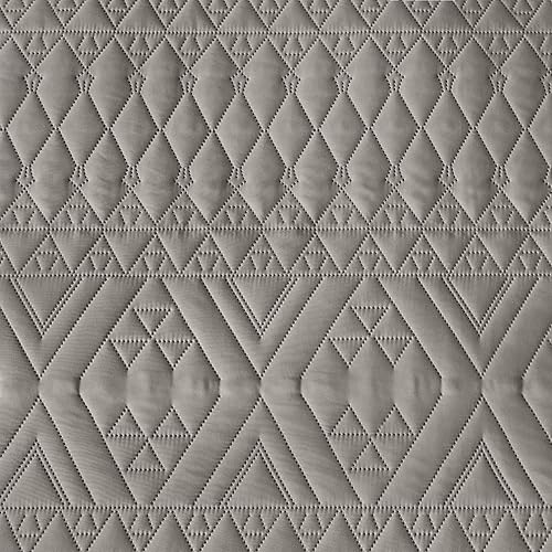 Vista 8 de akkialla - Juego de ropa de cama de tamaño matrimonialqueen, colcha suave de microfibra ligera, con patrón geométrico de estilo moderno, 3 piezas