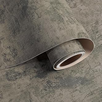 VaryPaper 32''x354'' Weathered Industrial Concrete Wallpaper Textured Peel and Stick Concrete Vinyl Wall Paper Roll Self Adhesive Contact Paper Decorative for Bathroom Kitchen Countertops Backsplash