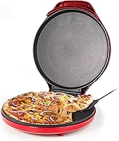 Betty Crocker 12" Pizza Maker Plus - Electric Nonstick Indoor Grill for Pizzas, Quesadillas, Pancakes & More, Red