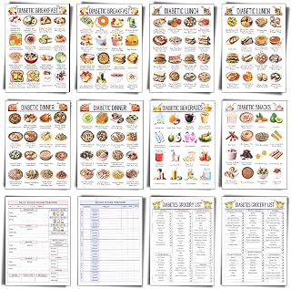 12 Pieces Diabetes Food List Chart Diabetes Meal Planner Food Chart Food To Avoid List for Blood Sugar Control Diabetes Management