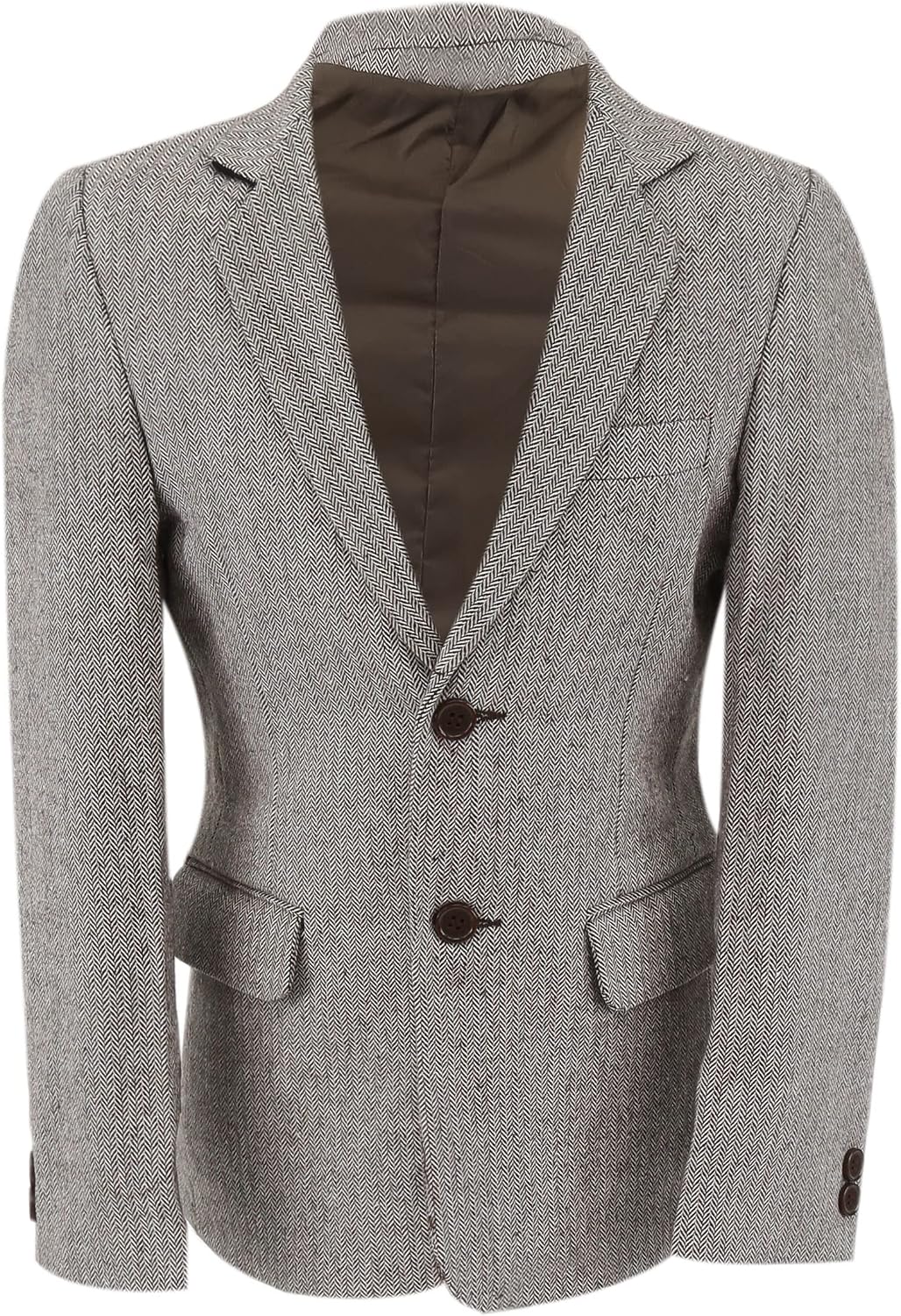 Baby Boys Herringbone Tweed Texture Blazer Formal Wedding Smart Casual Winter Suit Jacket