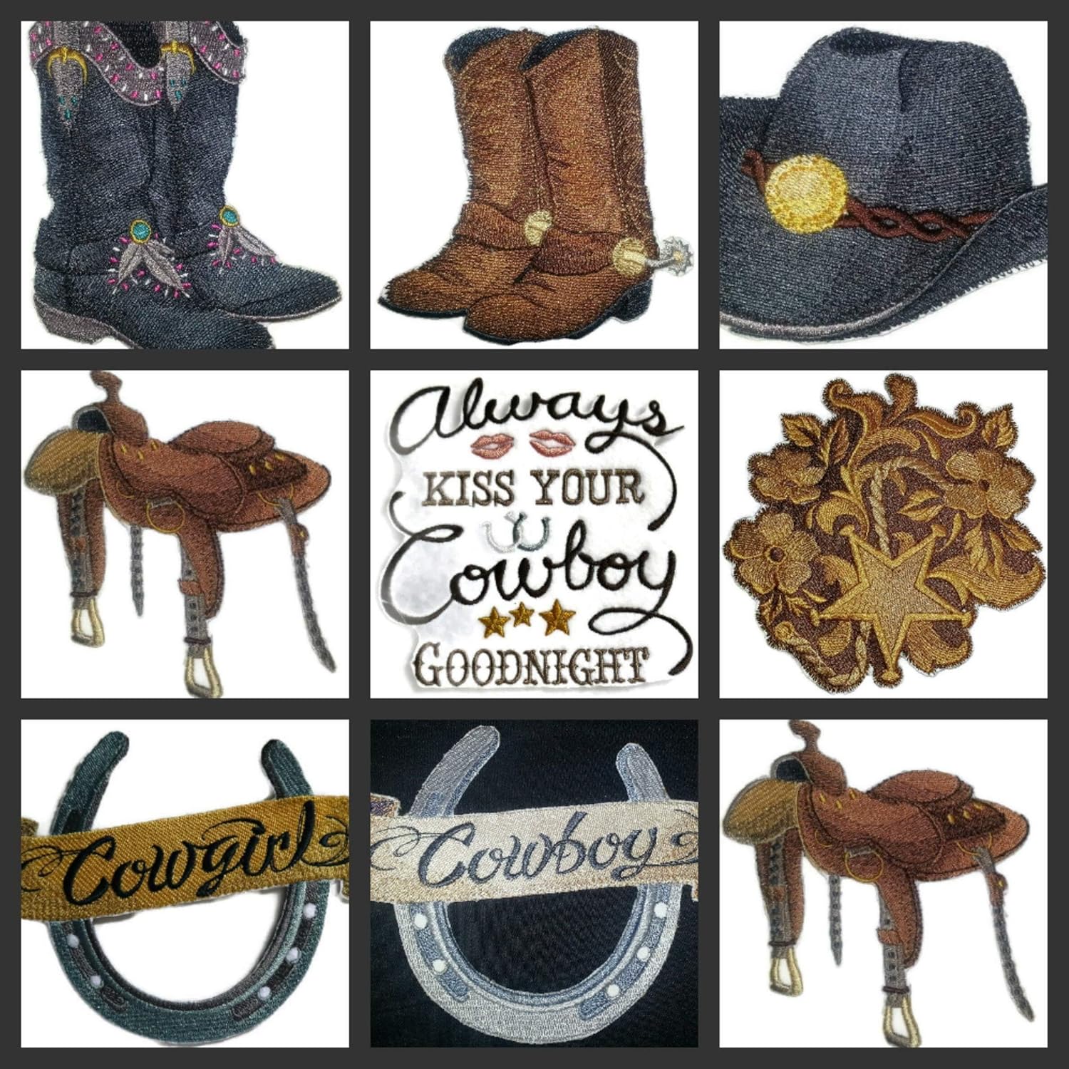Custom and Unique Cowgirl Gear[Horseshoe & Cowgirl ] Embroidered Iron on/Sew Patch [7" *4.5"] [Made in USA]