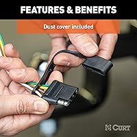 Vista 4 de CURT 56438 Arnés de cableado de remolque personalizado de 4 pines para el lado del vehículo, se adapta a Toyota Tundra seleccionada, color negro