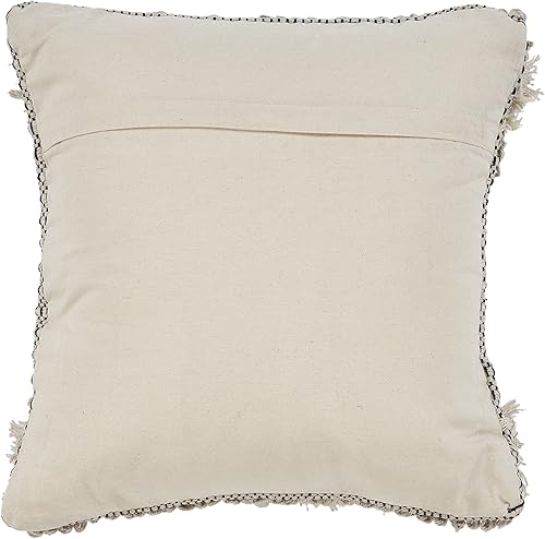 Miniatura 6 de Ox Bay Priscilla - Funda de almohada de algodón orgánico geométrico grisblanco, 20 x 20 pulgadas
