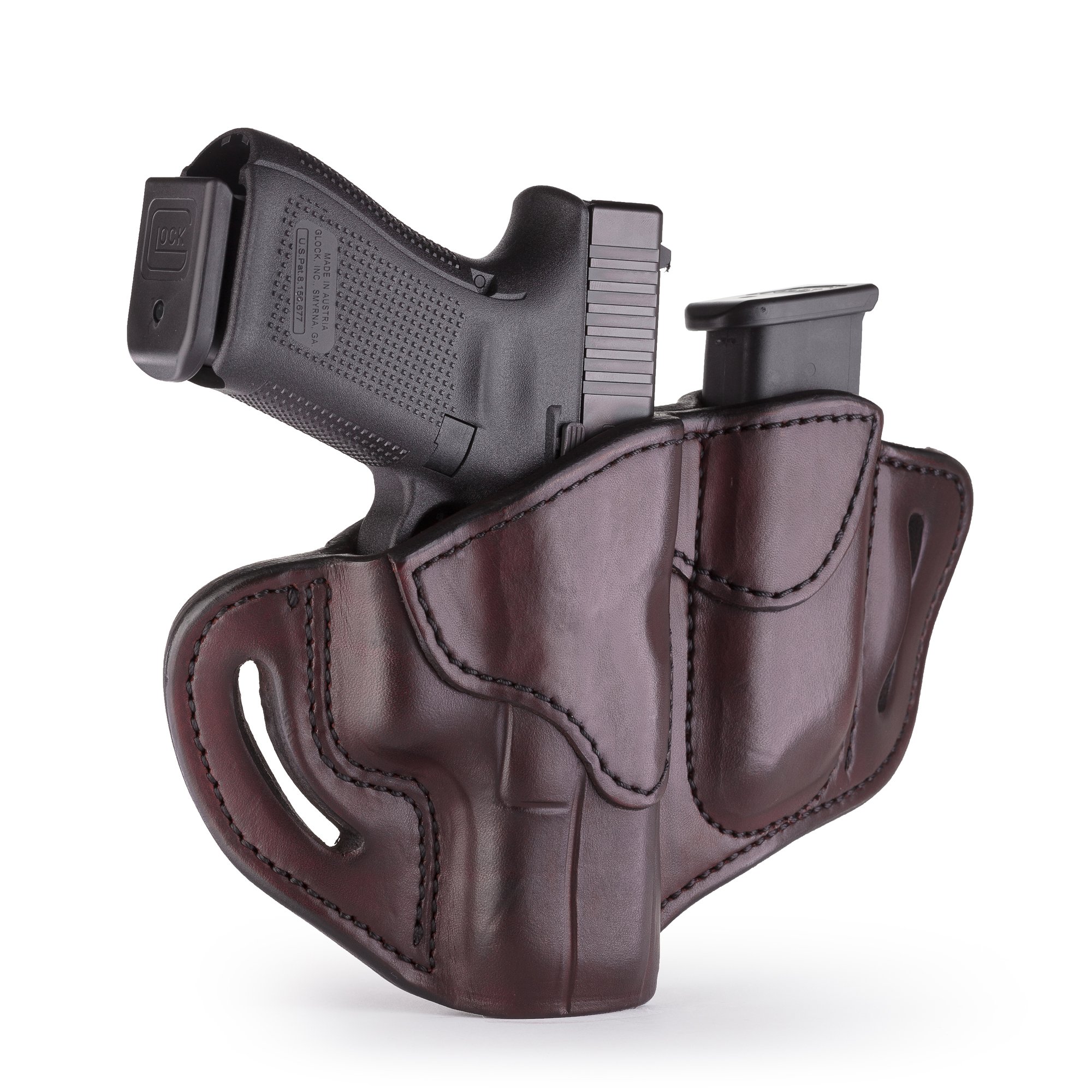 1791 GunLeather , Glock 19 Right Hand OWB G19 Leather Gun Holster for belts is available in Stealth Black, Classic Brown and Signature Brown.
