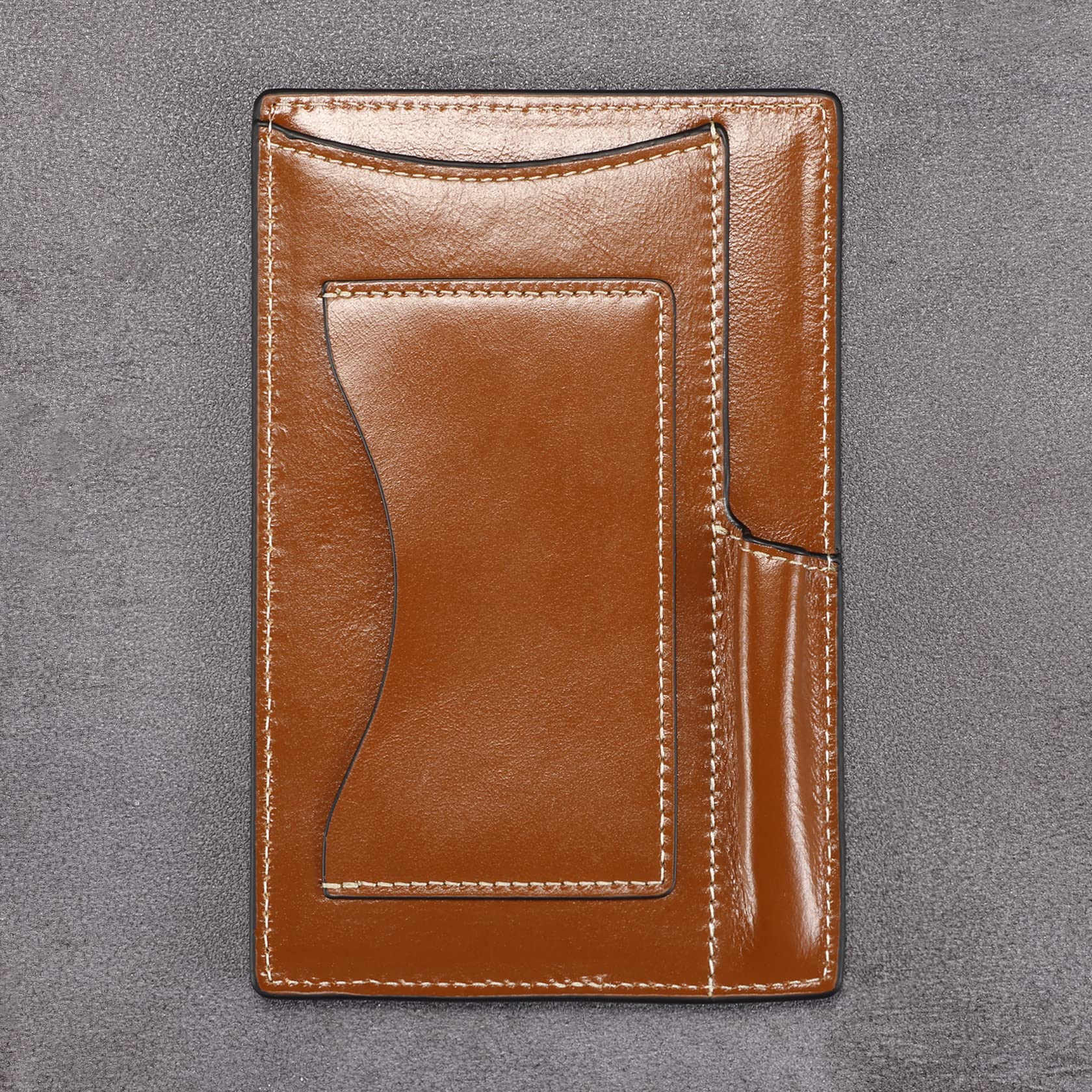 HISCOW Notizblock und Taschen-Notizbuch aus italienischem Leder, 7,6 x 12,7 cm, mit sicherem Stifthalter, nachfüllbarer Notizblock, Organizer für Arbeit und Reisen, Antikbraun