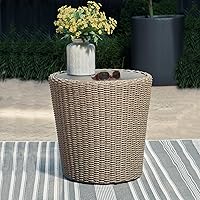 Vista 2 de Signature Design by Ashley Danson - Mesa auxiliar bohemia para exteriores, color marrón claro