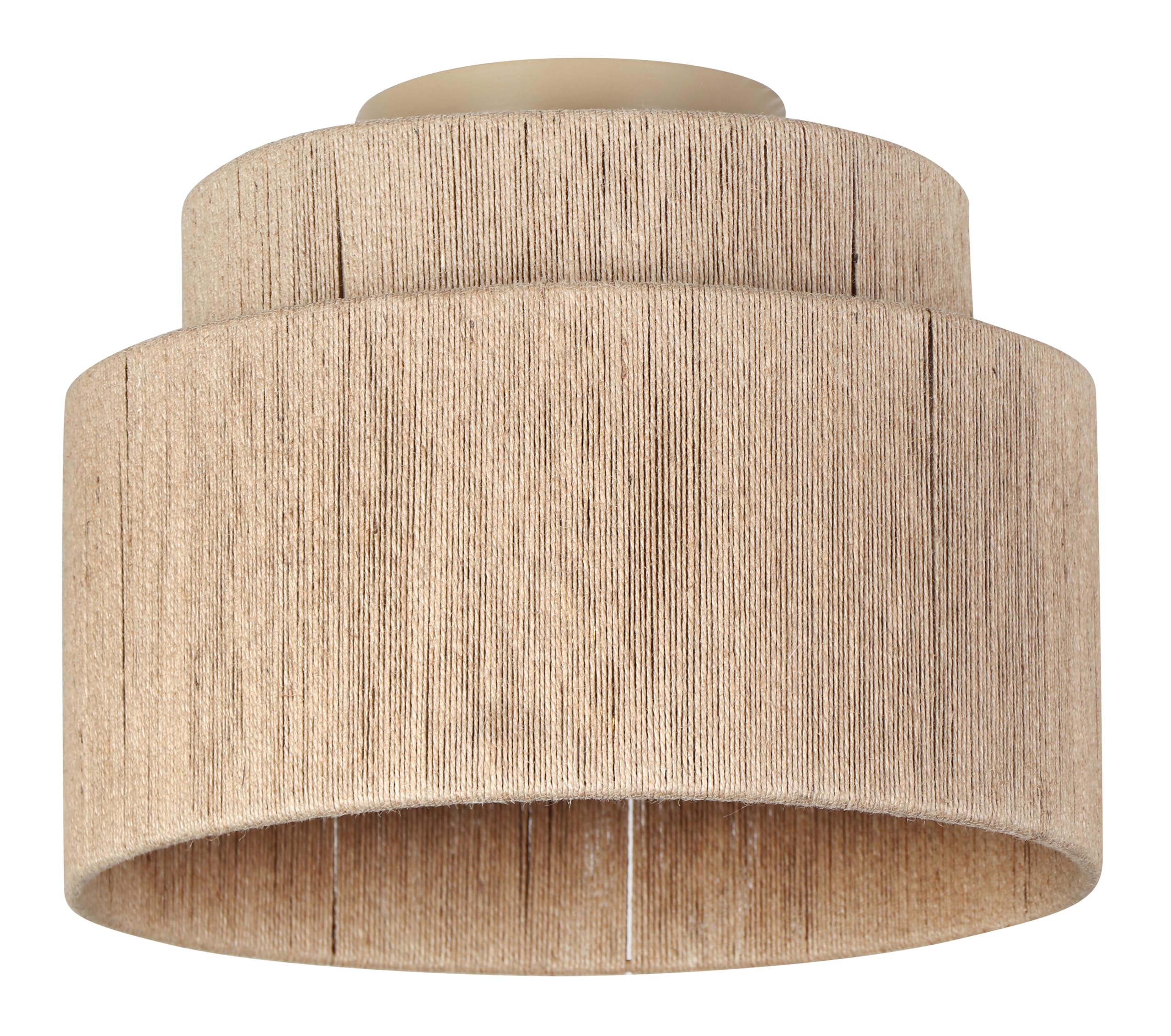 Trio Leuchten Lámpara de techo SMILLA 666800136, metal beige, pantalla de yute natural, exc. 1x E27