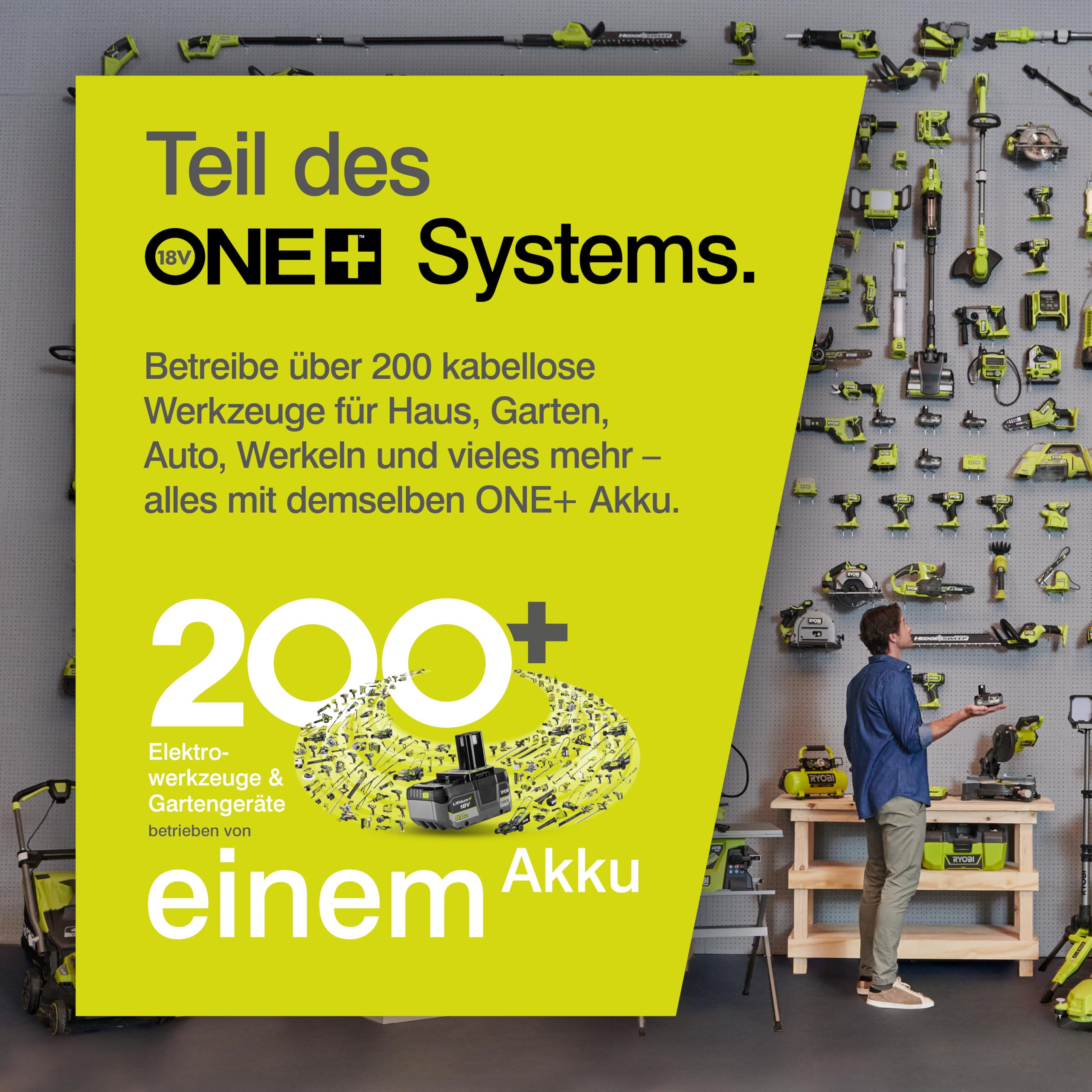 RYOBI 18 V ONE+ Akku-Gartenschere RY18SCA-0 (25 mm Schnittkapazität, 2,5 Sekunden für einen Schnittvorgang, SK5-Stahlklingen, ohne Akku und Ladegerät)