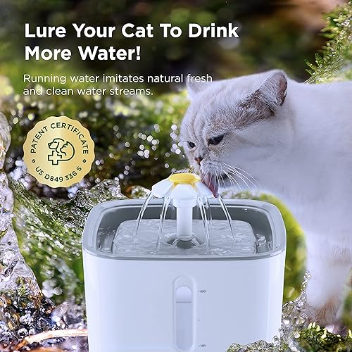 Miniatura 3 de Ciays - Fuente de agua para gatos, fuente de agua automática para mascotas, dispensador de agua para perros de 84 onzas/2.5 L con 3 filtros de
