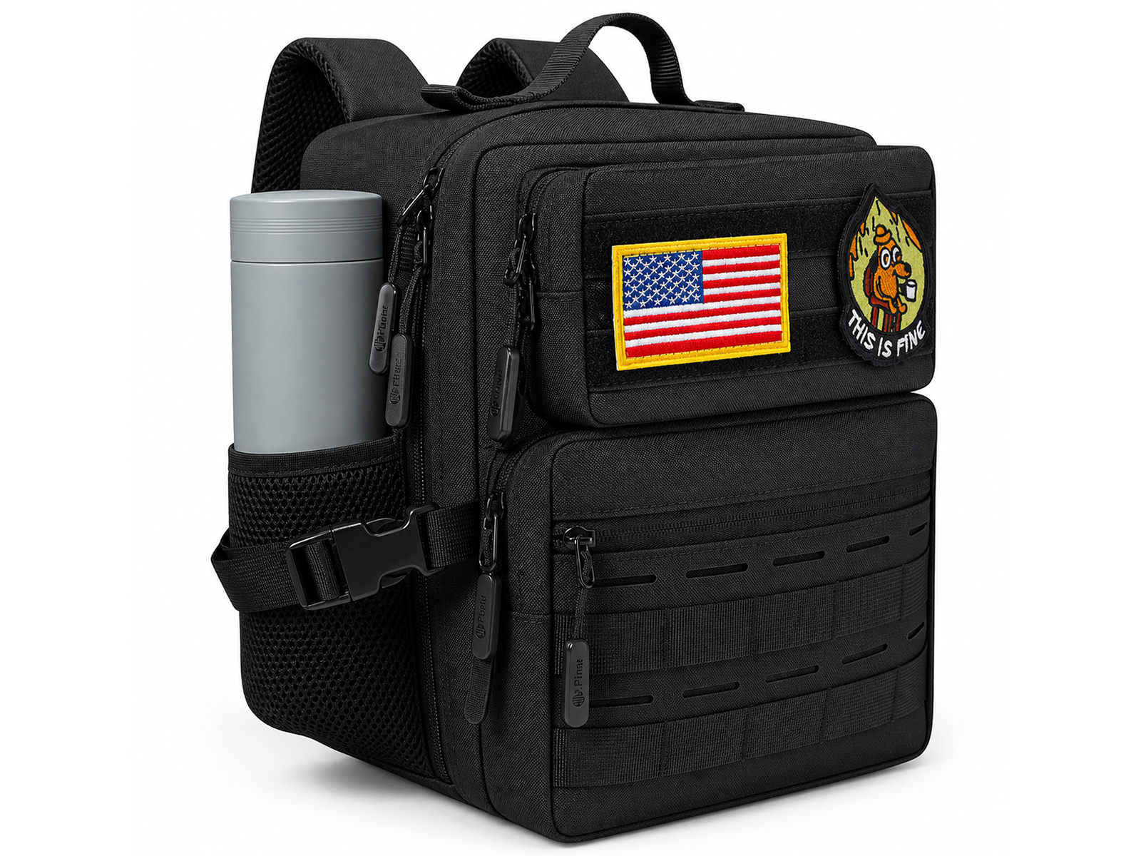 flipfit 9L Mini Tactical Backpack Small Military Gym Bag for Men Women Molle Daypack Camping Backpack with Patch (Black) : Sports & Outdoors