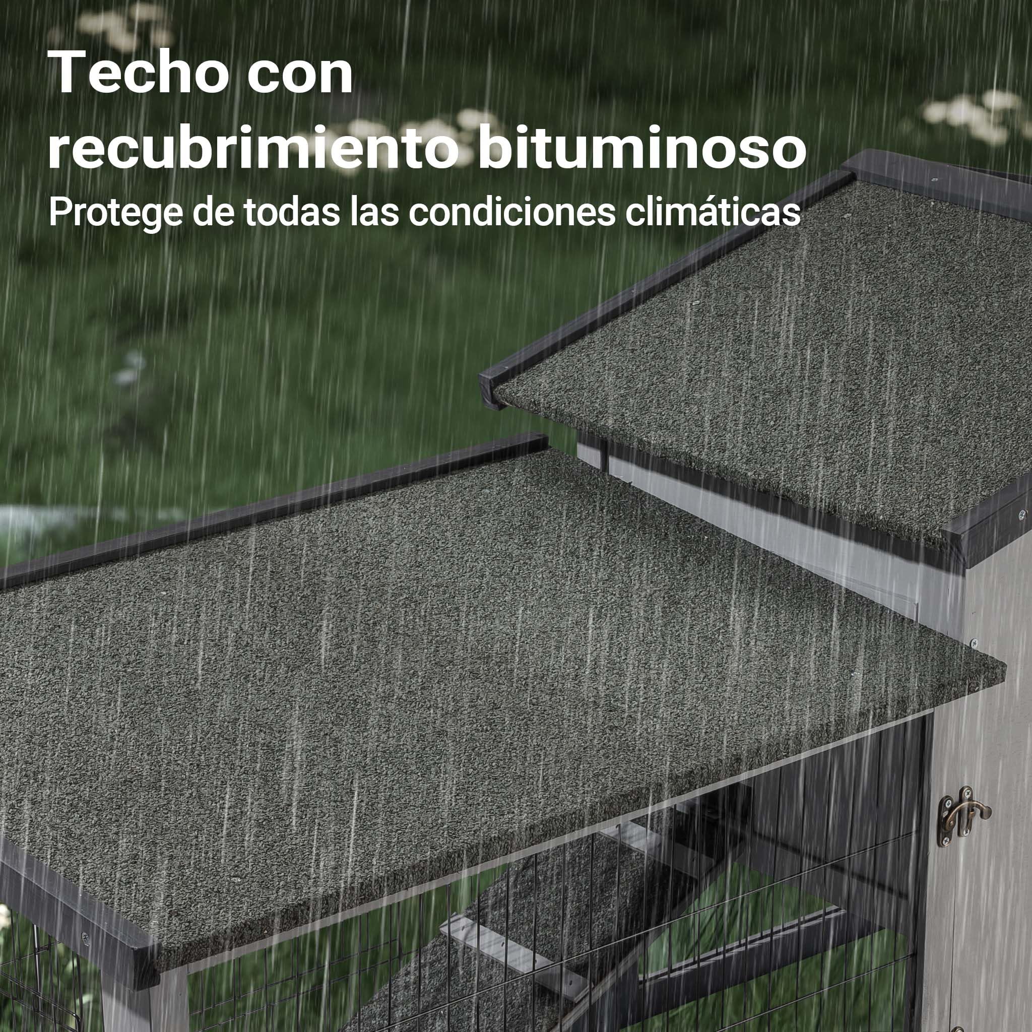 Gallinero de Madera Gris Claro 1535 x 525 x 685 mm, nidos y Corral, Bandeja extraíble para Limpieza