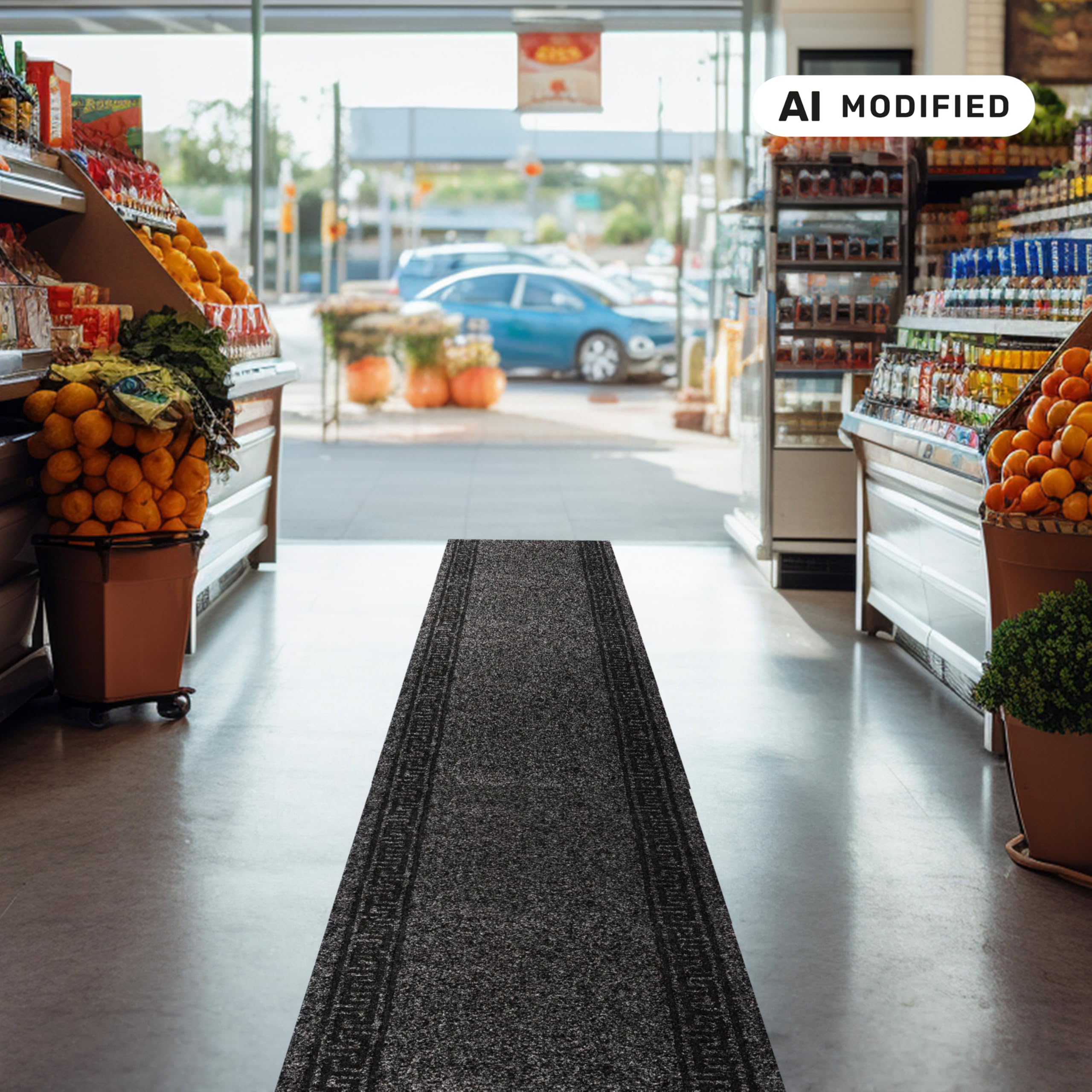 Primaflor Schmutzfangläufer Olympia | 100x300 cm | Anthrazit | Rollenware