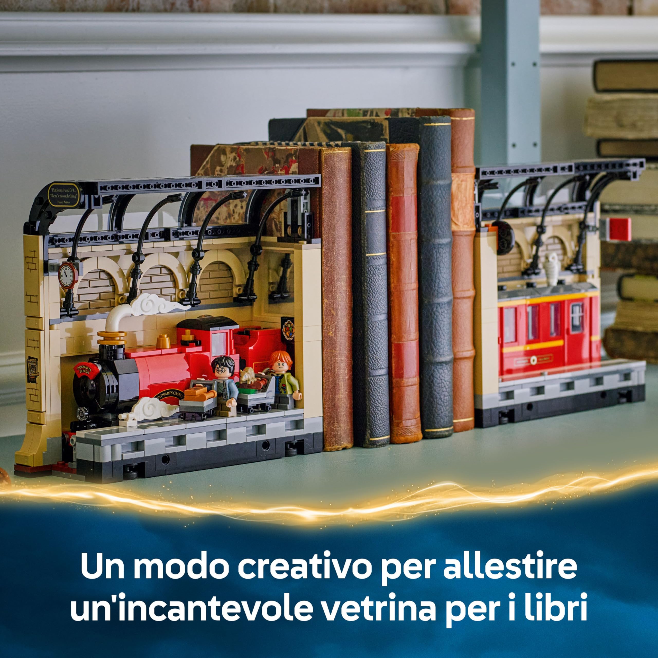 LEGO Harry Potter Book Nook: Espresso per Hogwarts - Set con Treno Giocattolo, 2 Minifigure tra cui Ron Weasley, Edvige e Crosta - Regalo dal Wizarding World per Bambini e Bambine da 10 Anni - 76450