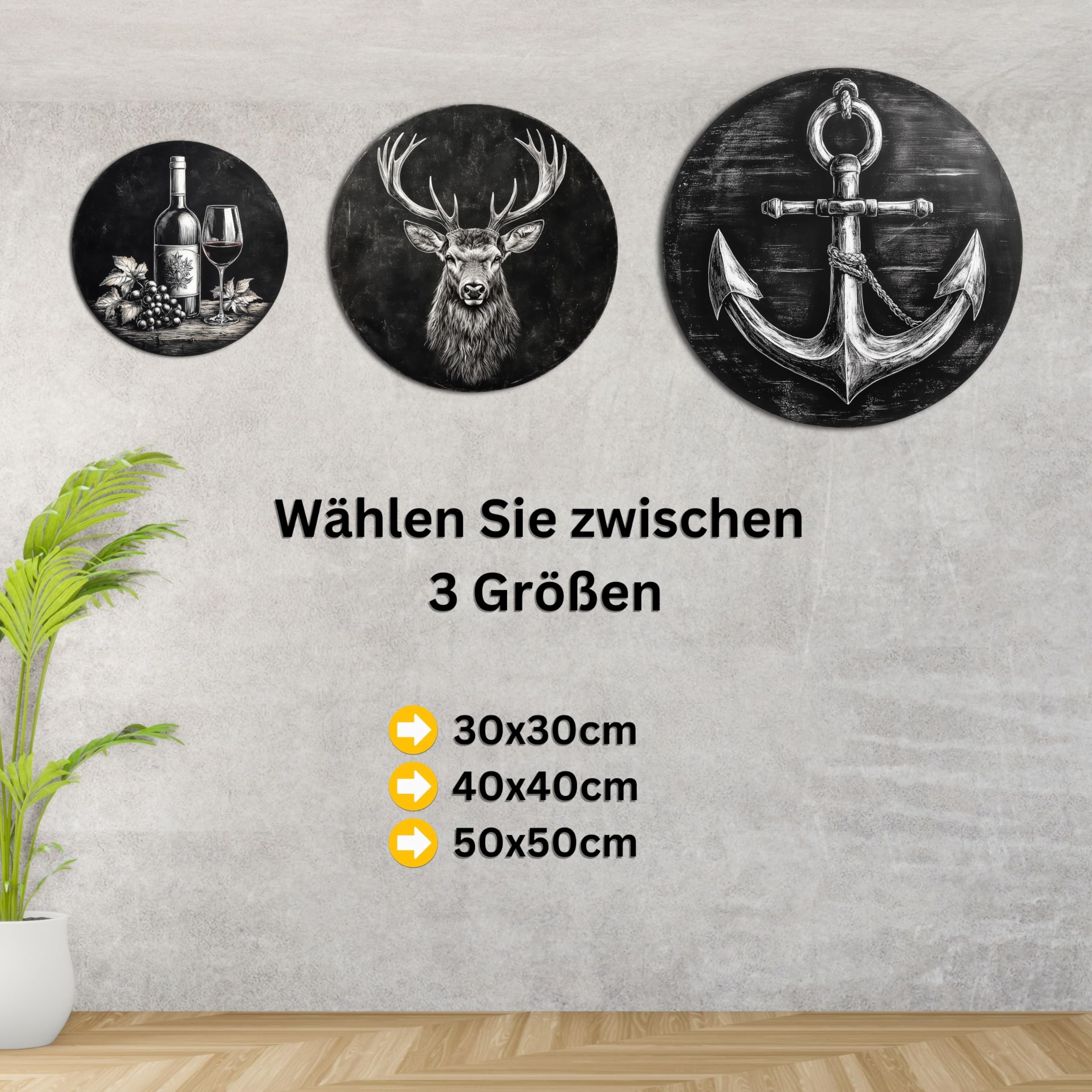 DARO Design Wandbild „Hirsch Mystisch“, 30x40 Cm, Auf 6 Mm HDF – Fertig Zum Aufhängen, Made In Germany