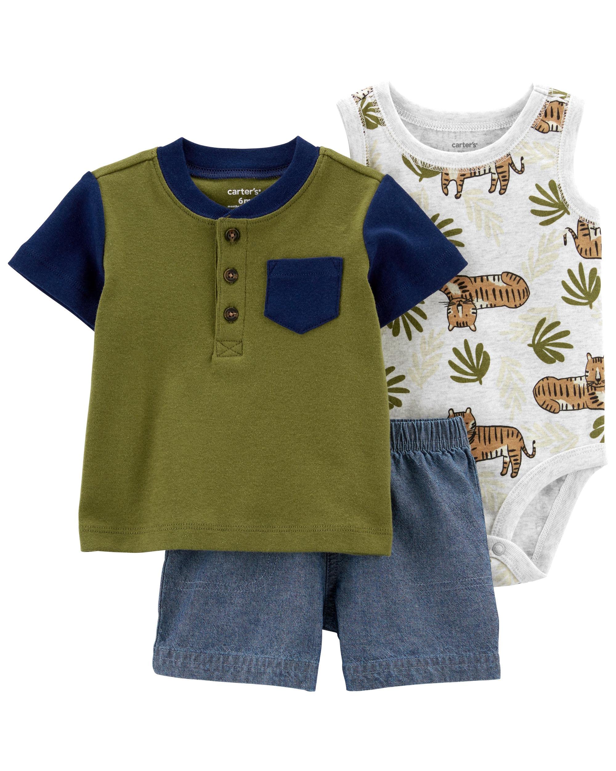 Carter's 3-Piece Giraffe Little Short Set