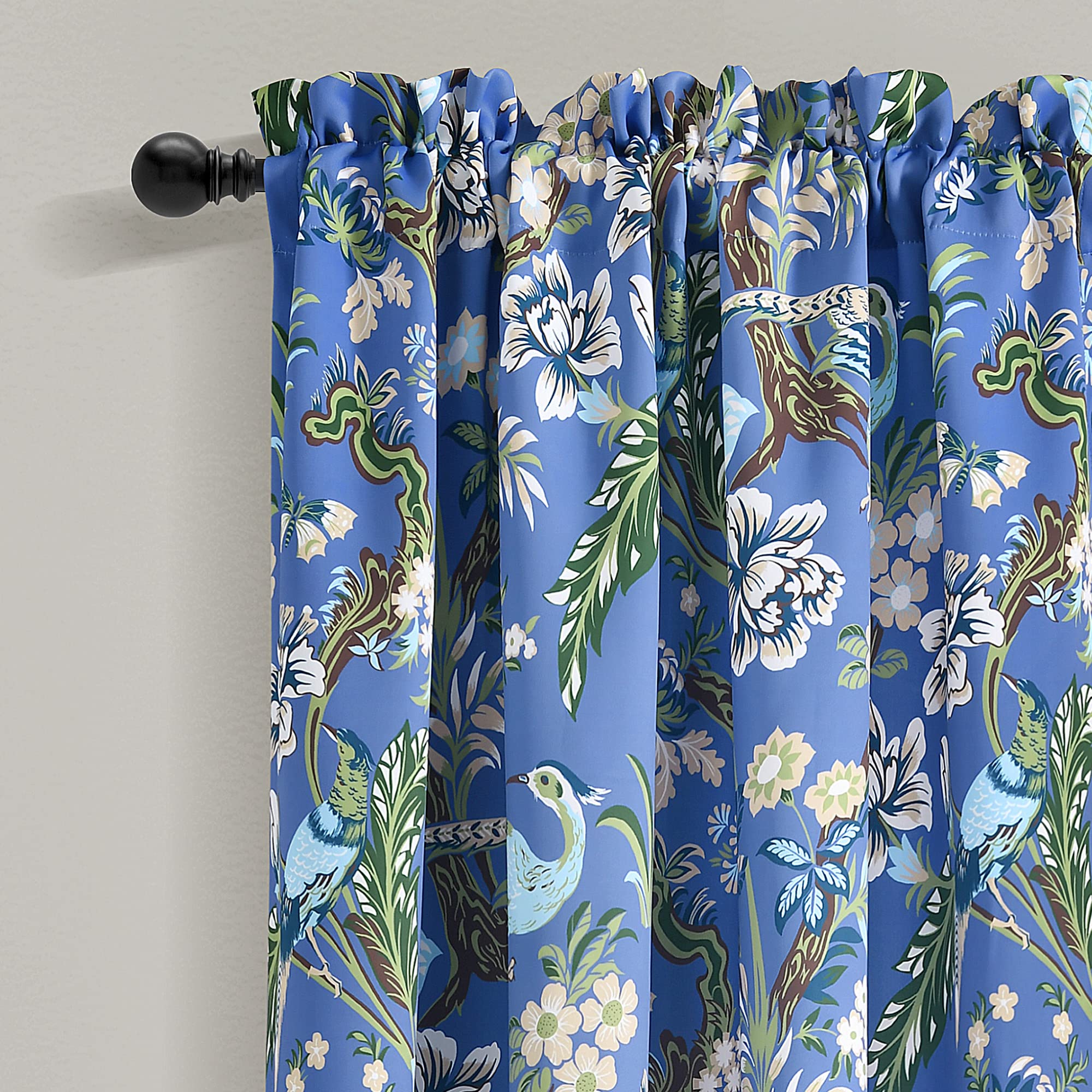 Lush Decor Dolores Light Filtering Window Curtain Panel Pair, 84" L x 52" W, Blue & Green, W 52" x L 84" (2 Panels) - Image 2