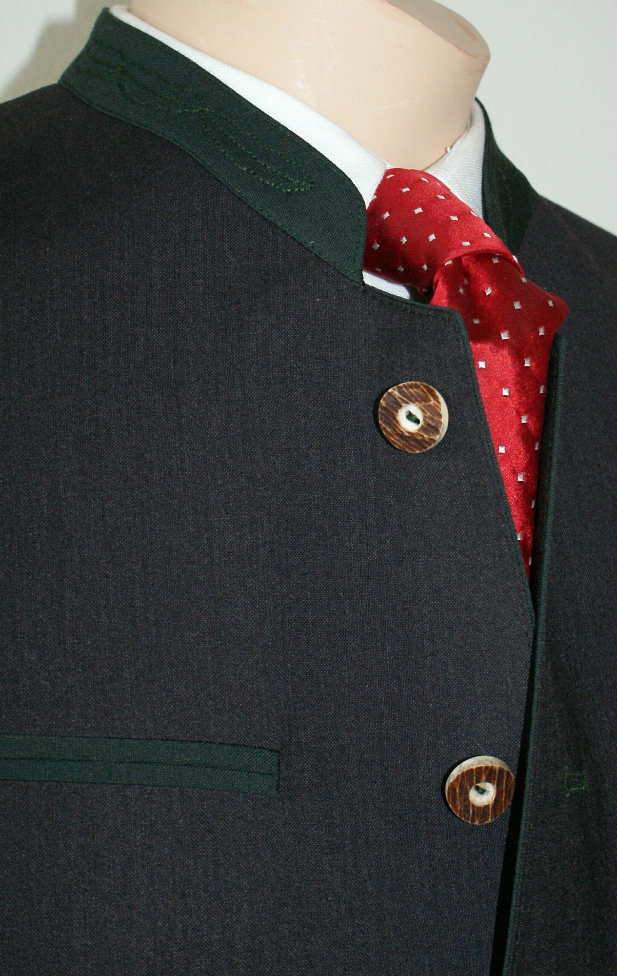 Trachtensakko Trachten Sakko Jacke Trachtenjacke anthrazit grau Salzburger Janker festlich Hochzeit Fest Diner Ball Trachtenjanker Reine Schurwolle