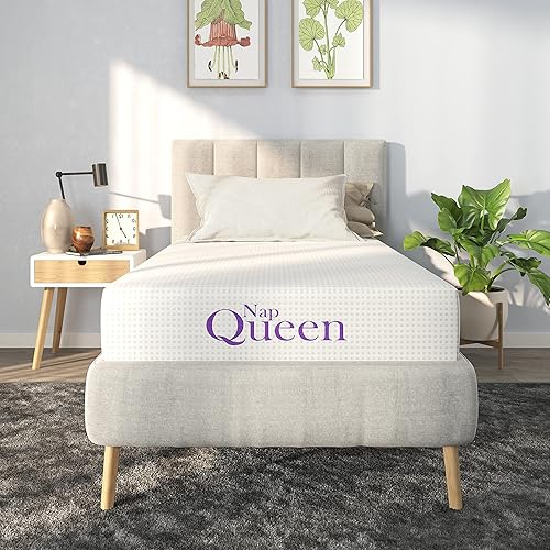 NapQueen - Colchón individual XL, colchón de espuma viscoelástica de carbón de 6 pulgadas, colchón de cama individual (twin) XL en una caja,
