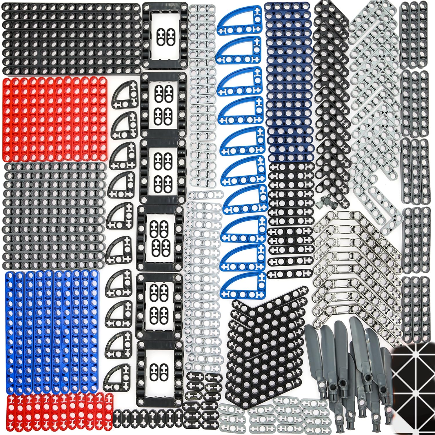 Domoni Technical Beam Frame Thin Axle Liftarm Set for Lego Kits 284 Pieces Robot Helicopter Propeller Moc Supplemental Brick Set