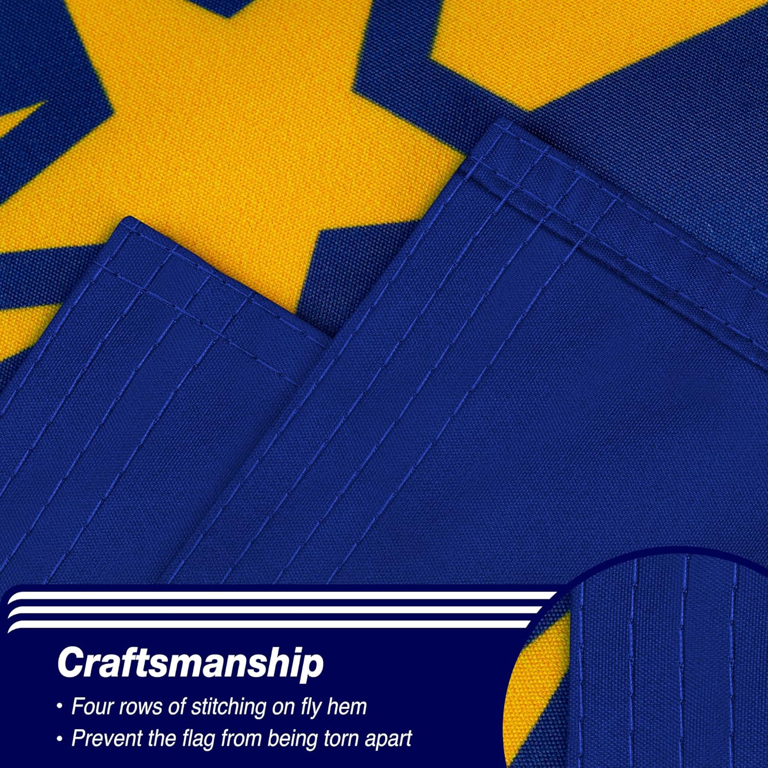 XIFAN Double Sided Indiana State Flag 3x5 ft, Heavy Duty 3 Ply Durable Polyester, IN Flag with Vibrant Print/4 Rows Hemming/Brass Grommets for Indoor Outdoor Decor - Image 5